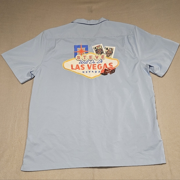 Port Authority Men's Light Blue‎ Short Sleeve Shirt With Design Size XXL - Picture 6 of 7